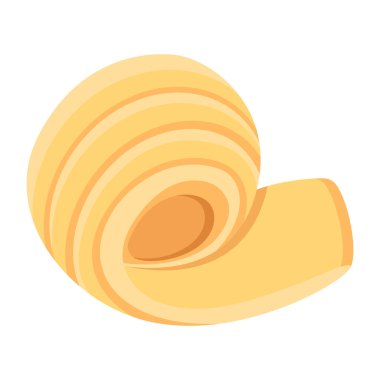 Butter Curl icon. isometric of bakery vector symbol stock illustration.