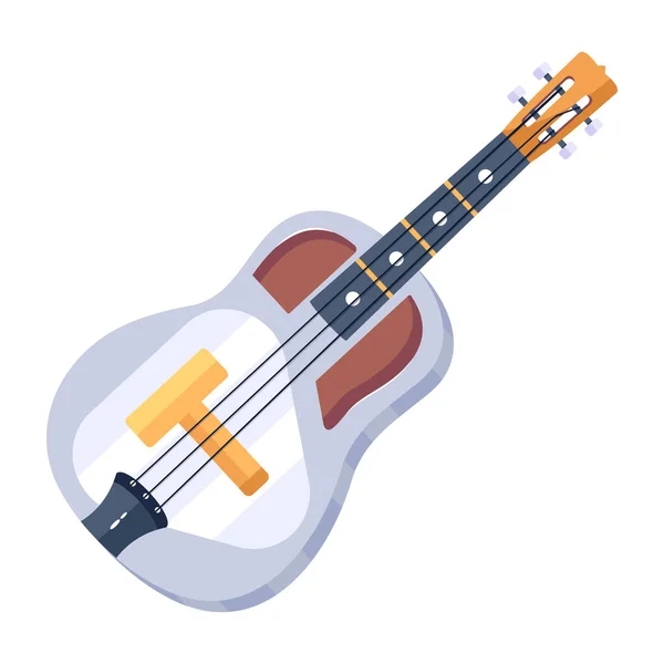 Ikon Gitar Terisolasi Latar Belakang Putih - Stok Vektor