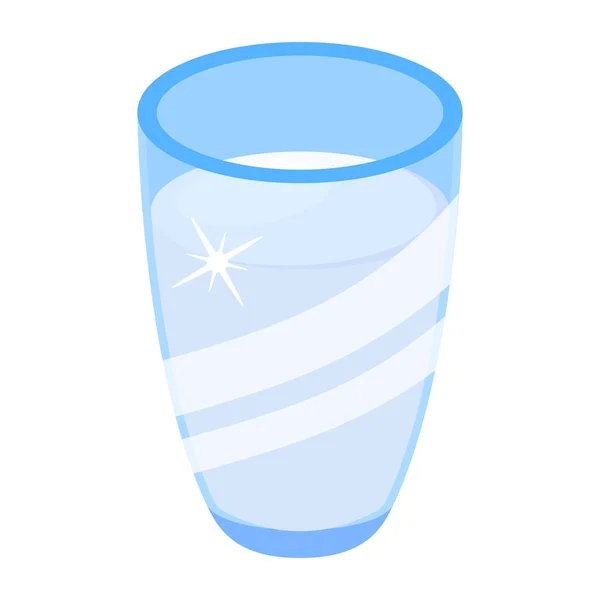 Milk Glass Isolated White Background Vector Illustration — Vector de stock