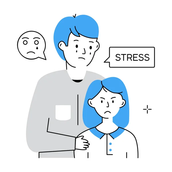 Vector Illustration Stressed Parent — Stockvector
