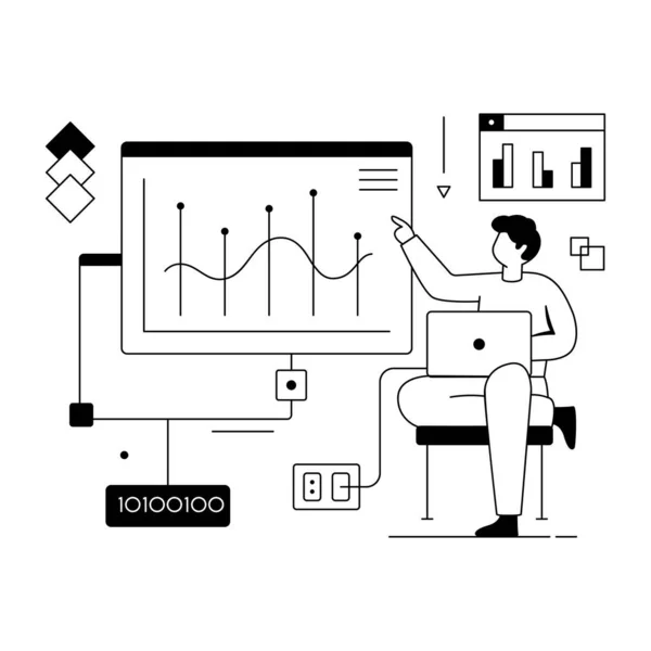 Market Analysis Vector Illustration Graphic Design — Stock Vector