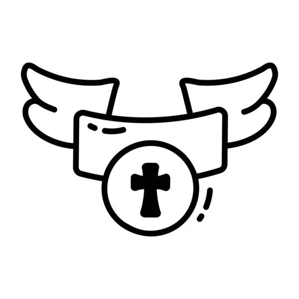 Cross Ribbon Icon Vector Illustration — Stockvektor