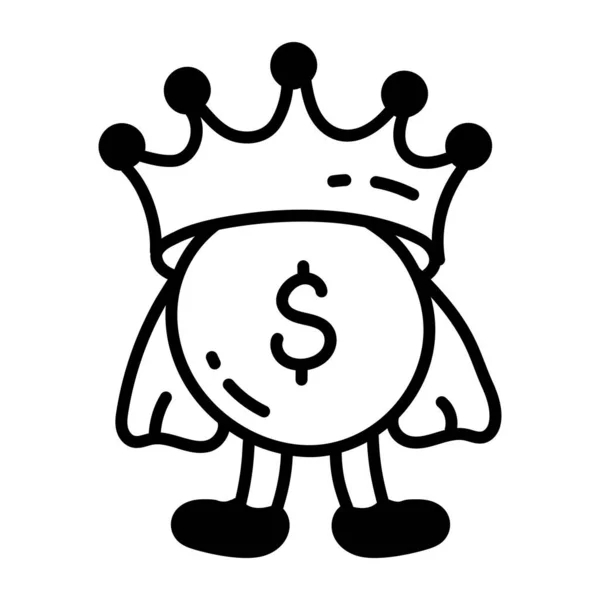 Dollar Koning Web Icoon Eenvoudige Illustratie — Stockvector