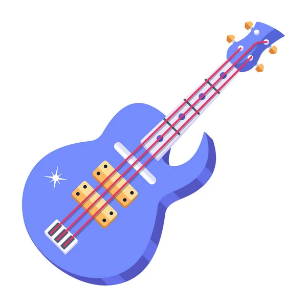 Icône Guitare Électrique Illustration Vectorielle Isolée Style Dessin Animé — Image vectorielle
