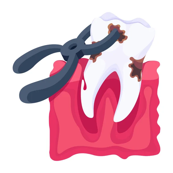 Vector Illustration Tooth Extraction — Vector de stock