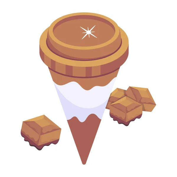 Chocolate Cone Vector Illustration — Stockvektor