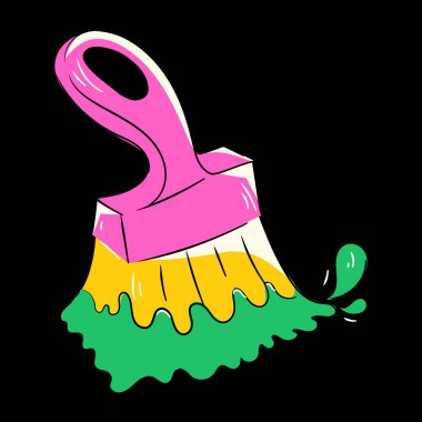  fırça simgesi, vektör illüstrasyonu 