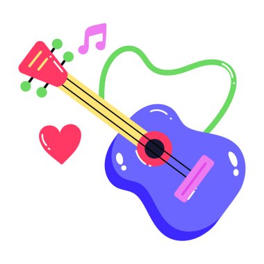 guitar  modern icon, vector illustration 