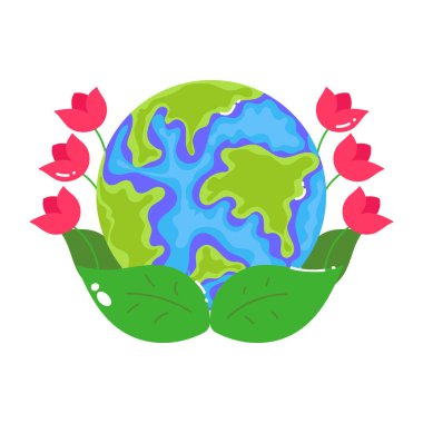 Dünya Küresel Vektör Çizim Tasarımı ile Toprak Günü