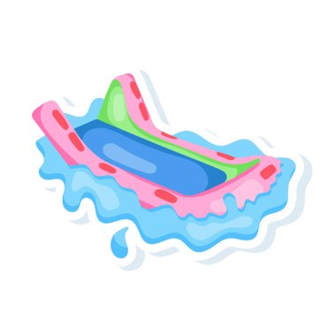 Yüzme havuzu vektör çiziminde şişme bot