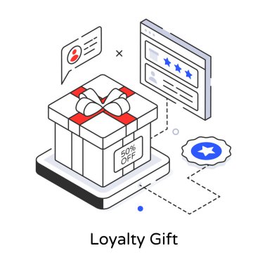 Web için hediye vektör simgelerinin özet çizimi