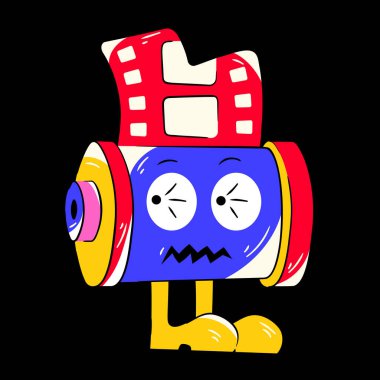 Çizgi film komik bir canavarın vektör çizimi