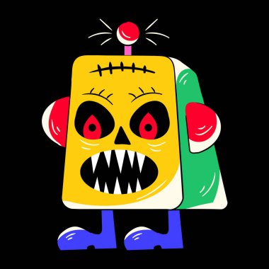 Komik cadılar bayramı canavar vektörü