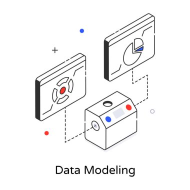 Veri modellemesinin vektör illüstrasyonu