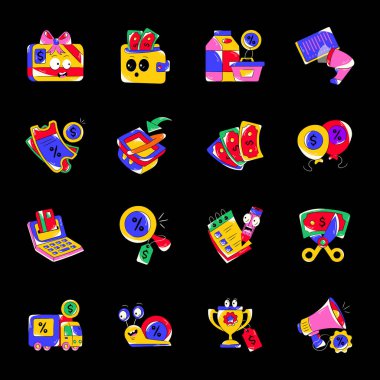 Web tasarımı için vektör simgeleri kümesi