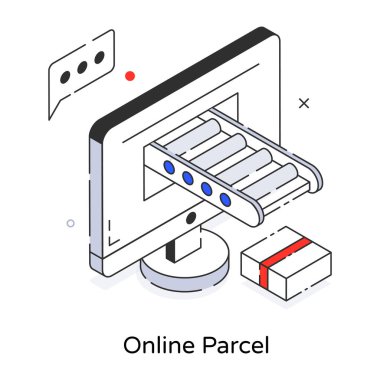 çevrimiçi parsel simge vektörü. izometrik illüstrasyon grafik ve web tasarımı için izole.