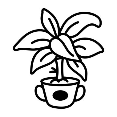 vector illustration of a plant in pot