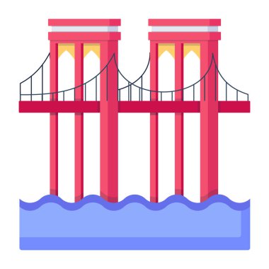 Düz stil Bridge simgesini