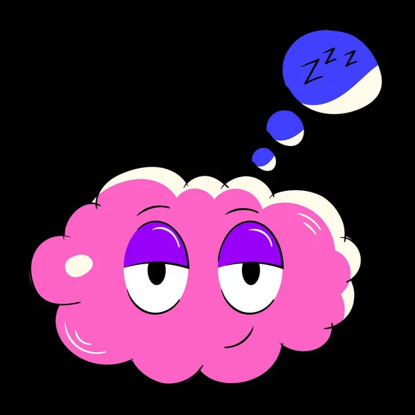 Uykucu Beyin Modern Simgesi Vektör Illüstrasyonu — Stok Vektör