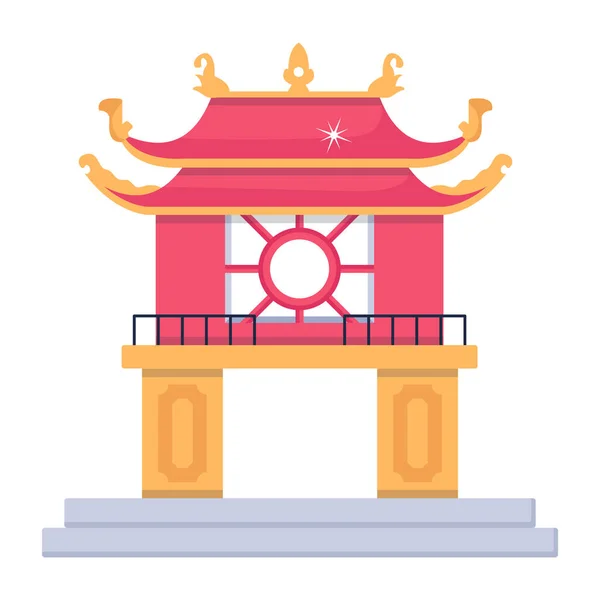 Icono Moderno Vector Ilustración Templo — Vector de stock