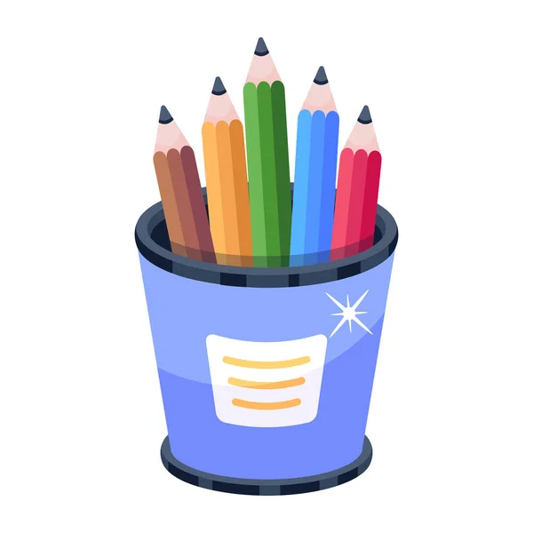 Crayons Dans Bocal Illustration Vectorielle — Image vectorielle