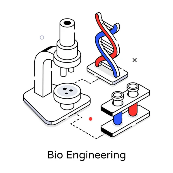 Bio Engineering Vector Illustratie Eenvoudig Ontwerp — Stockvector