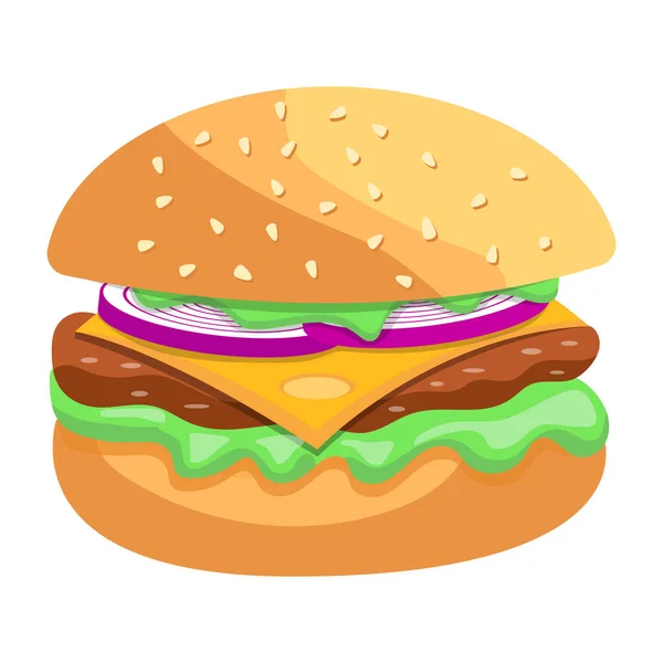 Διανυσματική Απεικόνιση Του Burger Σνακ — Διανυσματικό Αρχείο