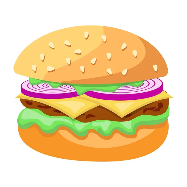 Vector Illustration Burger Snack — Stock Vector