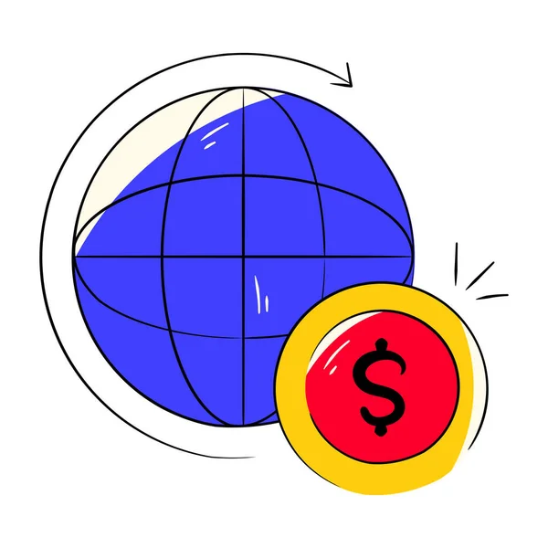 Ilustración Vectorial Dólar Planeta — Archivo Imágenes Vectoriales