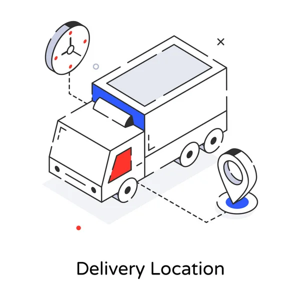 Delivery Truck Location Vector — Stock Vector