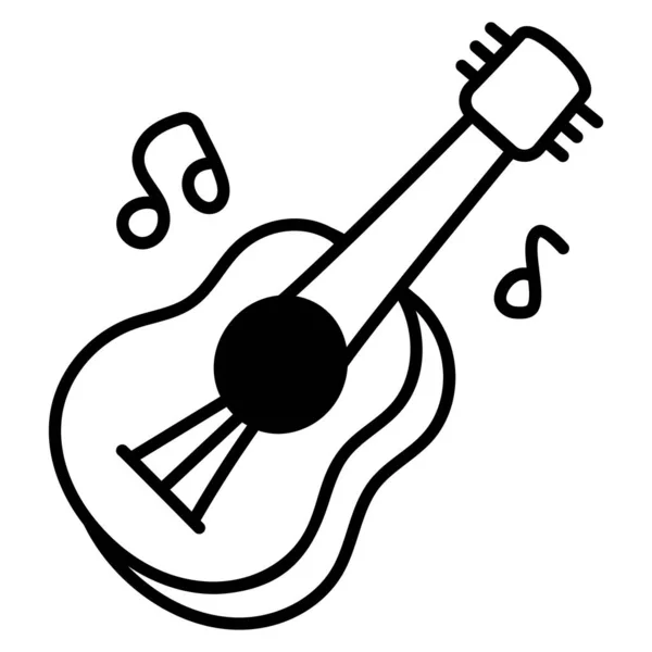 Μουσικό Όργανο Κιθάρας Απλή Απεικόνιση — Διανυσματικό Αρχείο