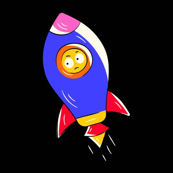 Rocket Cartoon Character Vector Illustration — Stock Vector