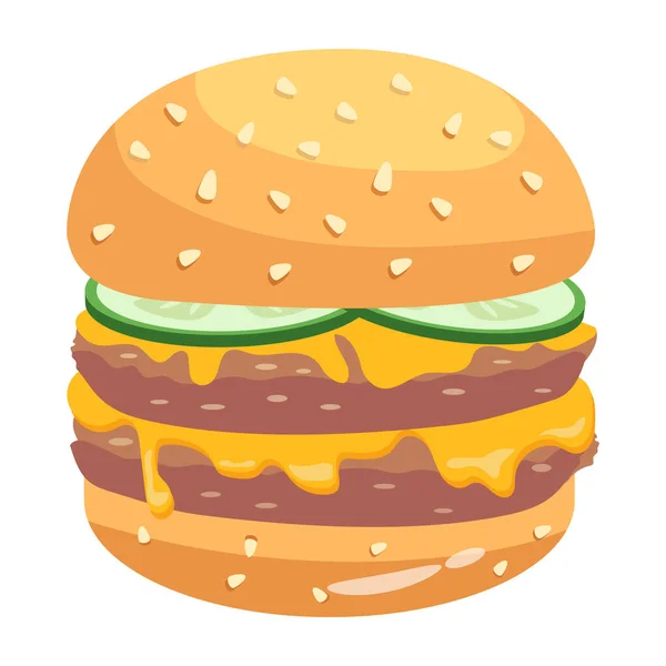 Hamburgerin Vektör Çizimi Atıştırmalık — Stok Vektör