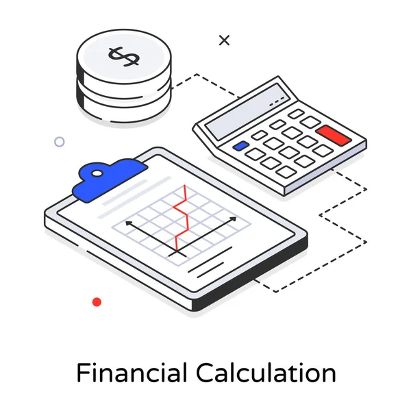 Ilustração Vetorial Cálculo Financeiro — Vetor de Stock