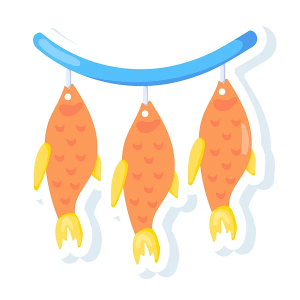 Ilustração Vetorial Peixes Defumados — Vetor de Stock