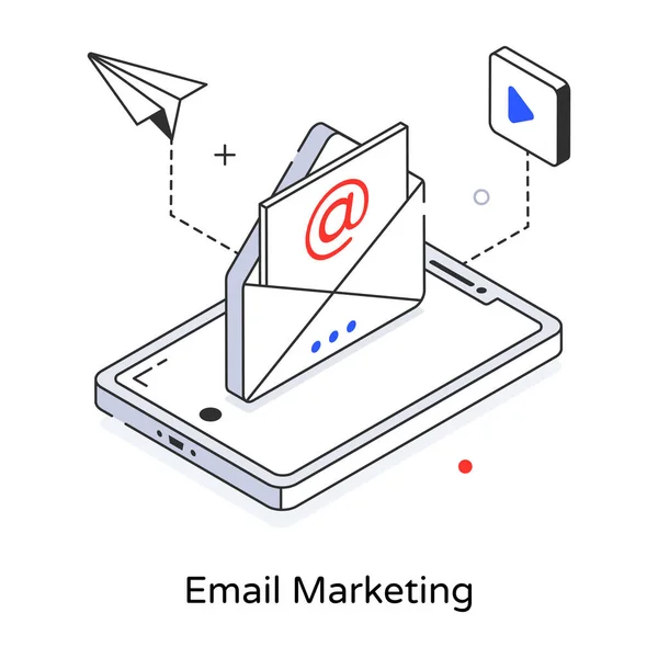 Ilustração Vetorial Email Marketing — Vetor de Stock