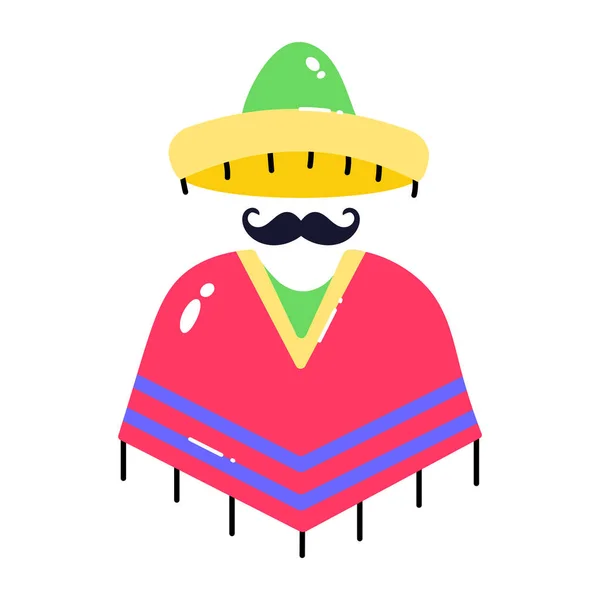 Vector Illustration Mexican Character — Stock Vector