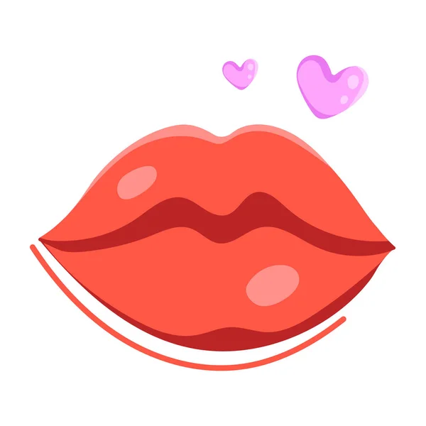Lippen Met Rode Lippenstift Vector Illustratie Ontwerp — Stockvector