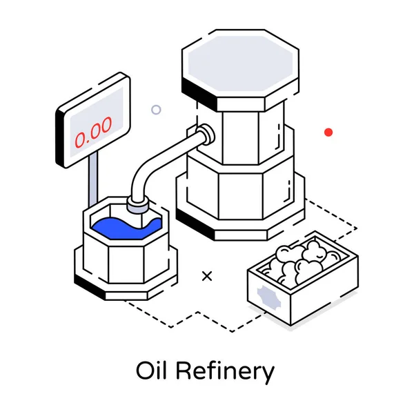Нефтеперерабатывающий Завод Векторная Иллюстрация Простая Конструкция — стоковый вектор
