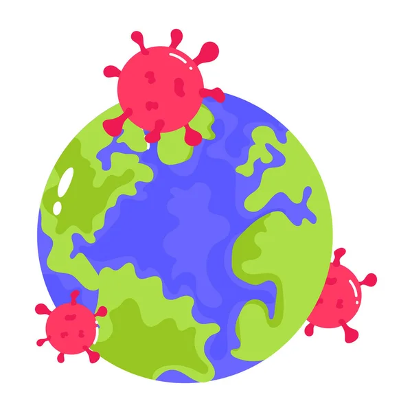 Planeta Vírus Terra Design Ilustração Vetorial —  Vetores de Stock