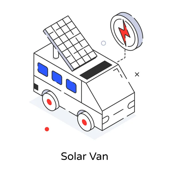 Solarvan Vektorillustration Einfaches Design — Stockvektor