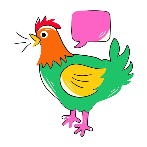 Vector Illustration Cute Cartoon Chicken — Stock Vector