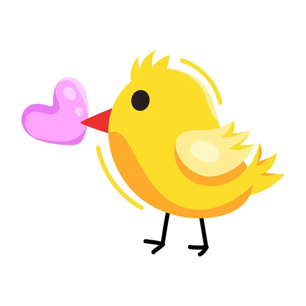 Ilustración Dibujos Animados Pequeño Pájaro Lindo Icono — Vector de stock