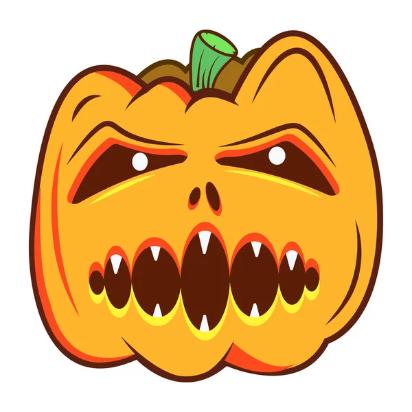Halloween Pumpkin Icon White Background Vector Illustration — Stock Vector
