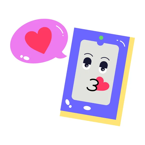 Smartphone Con Corazón Amor Mensaje Vector Ilustración Diseño — Vector de stock