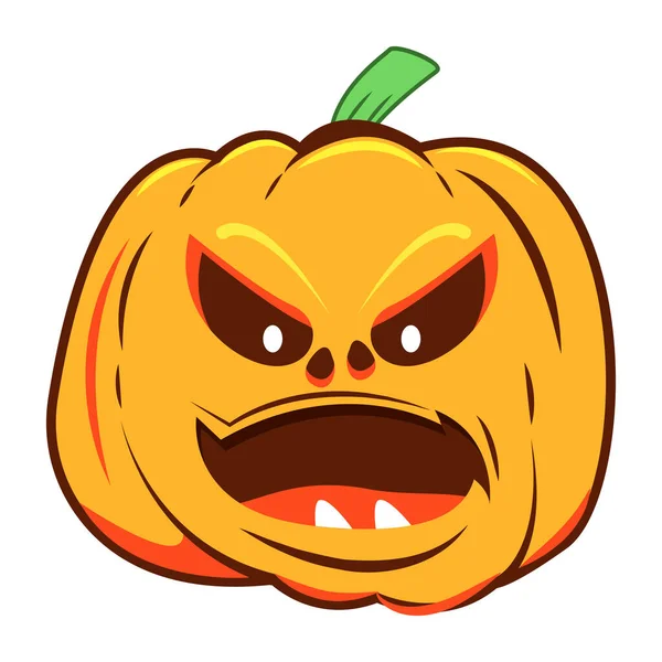 Ikona Halloween Dyni Kreskówki Ilustracja Wektora — Wektor stockowy