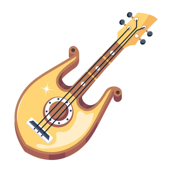 Gitár Hangszer Elszigetelt Vektor Illusztráció — Stock Vector