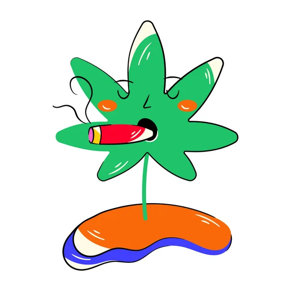 Ilustración Vectorial Del Cannabis — Vector de stock