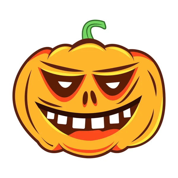 Citrouille Halloween Avec Sourire Illustration Vectorielle — Image vectorielle