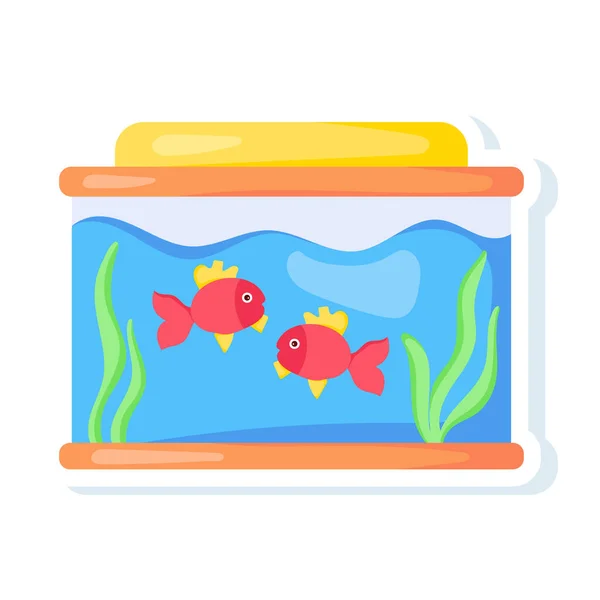 Fisch Aquarium Symbol Vektor Illustration — Stockvektor